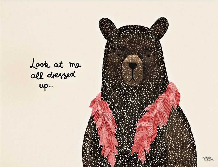 Michelle Carlslund - Bear dress up boa Plakat, 30x40 cm