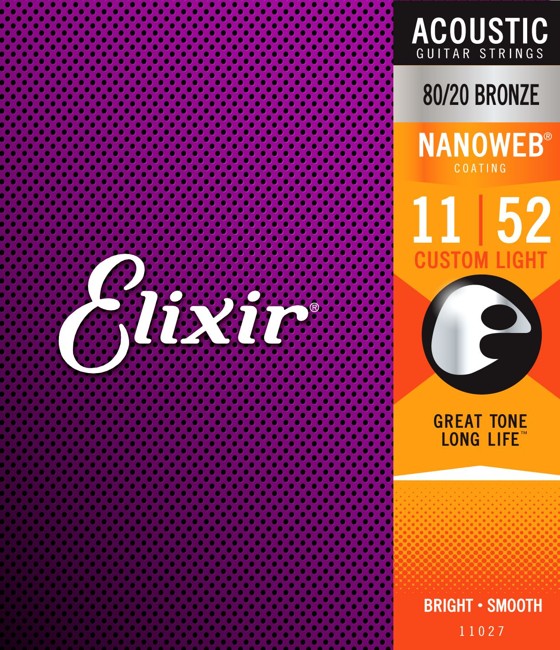 Elixir - Nanoweb 80/20 Bronze - Strenge Til Akustisk Guitar (011-052)