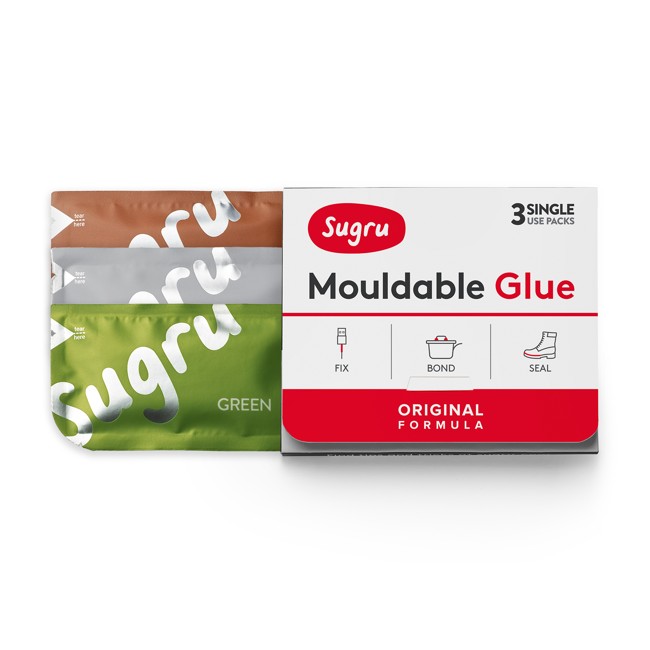 Sugru Mouldable Glue - Original Formula - Brown, Green & Grey (3-pack)