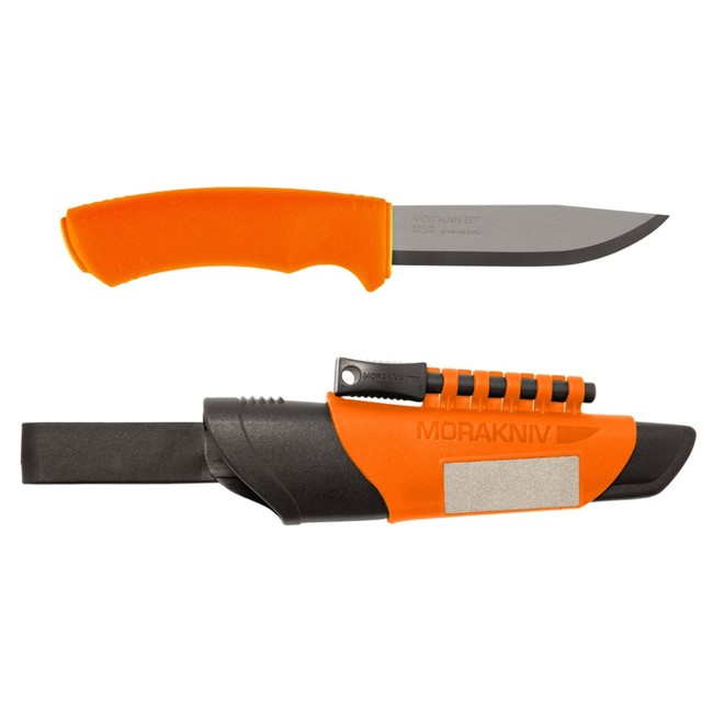 Mora Bushcraft Ultimate Survival knife Orange with fire starter and sharpener