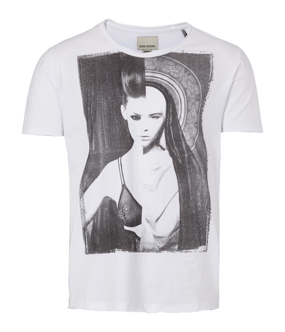 Buy Shine 'Raw Edge Print' T-shirt - White