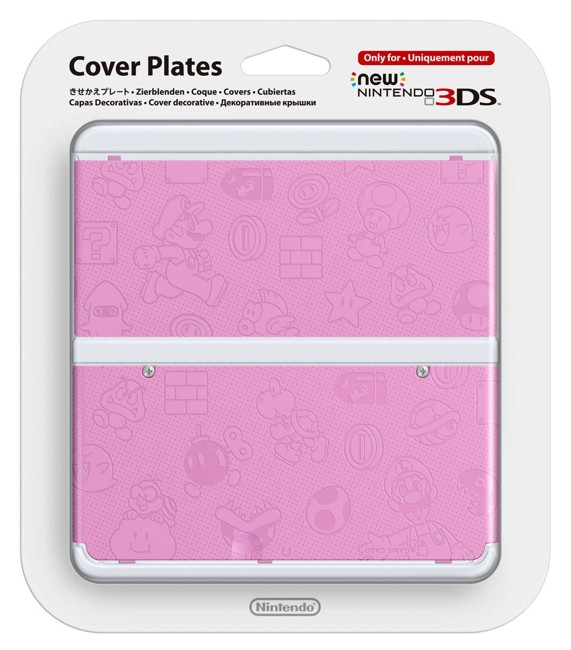 Official Cover Plate for New Nintendo 3DS - Pink Mario-themed Cover