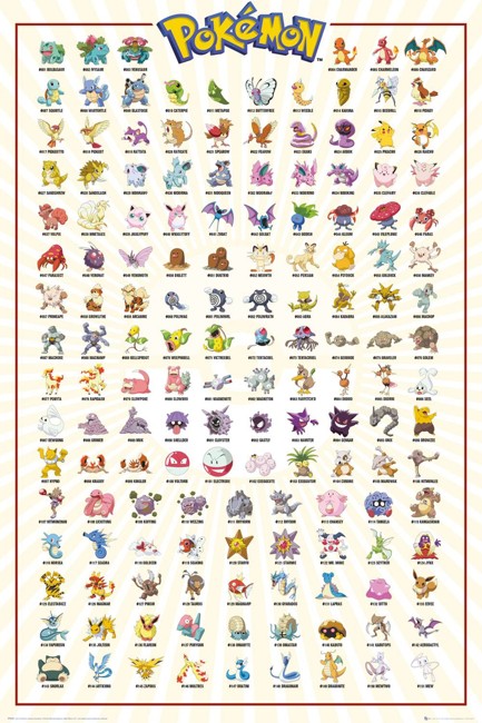Pokemon Kanto 151 Maxi Poster 61 x 91.5cm