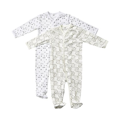 Pippi Baby Girls Nightsuit W//F Buttons 2 Pack Sleepsuit