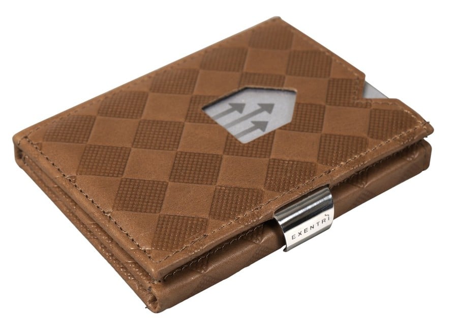 Exentri Sand Chess Leather Wallet, RFID Block