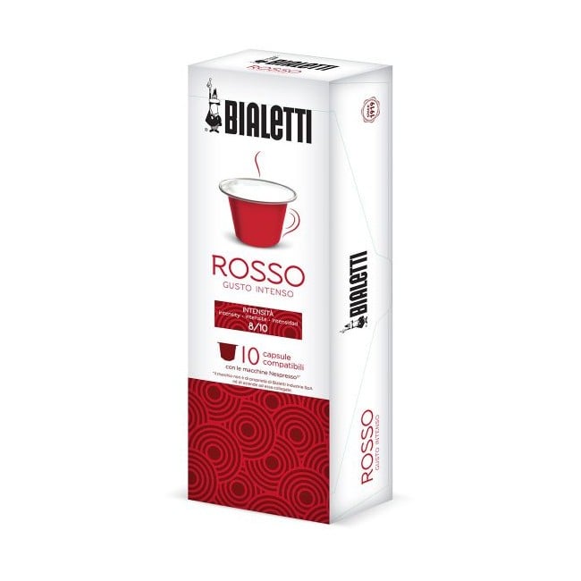 Køb - Espresso Kapsler Rosso Kompatible Med 10 pakker á 10 - Rød