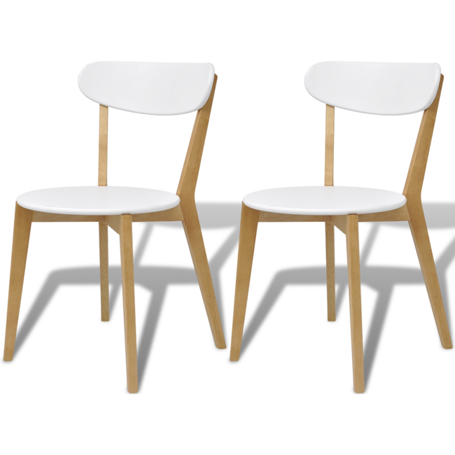 vidaXL spisebordsstole i MDF og birketræ 2 stk.