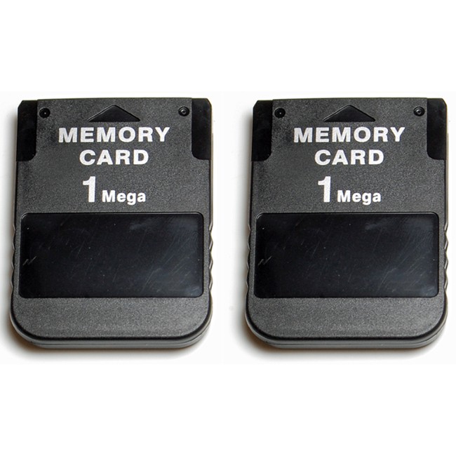 ZedLabz 1MB 15 block memory card for Sony PS1 PSX PlayStation one - PS2 compatible* - 2pk black