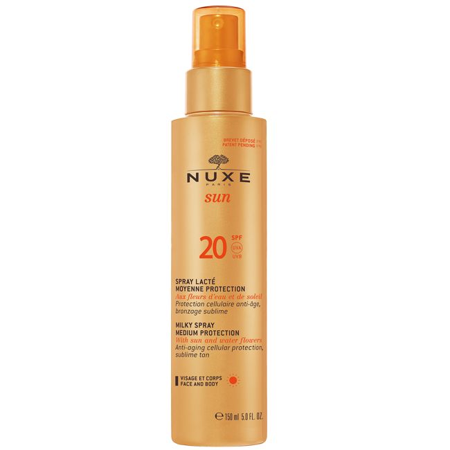 Nuxe Sun - Milky Spray Solcreme til Ansigt og Krop 150 ml - SPF 20