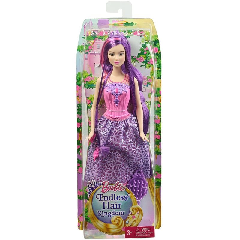 barbie endless hair kingdom princess doll purple