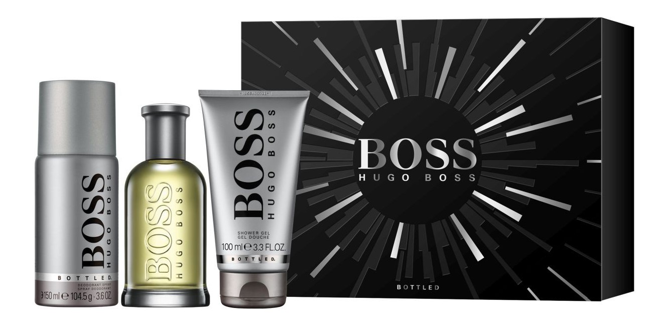 Hugo Boss - Boos Bottled EDT 100 ml + Deo Spray 150 ml + Shower Gel 100 ml - Gavesæt