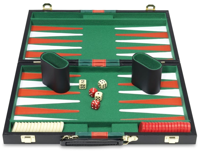 Backgammon i resväska