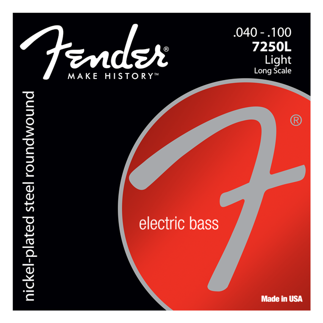 Fender - Nickel Plated Steel Roundwound 7250L - Strenge Til 4-Strenget El-Bas (40-100)