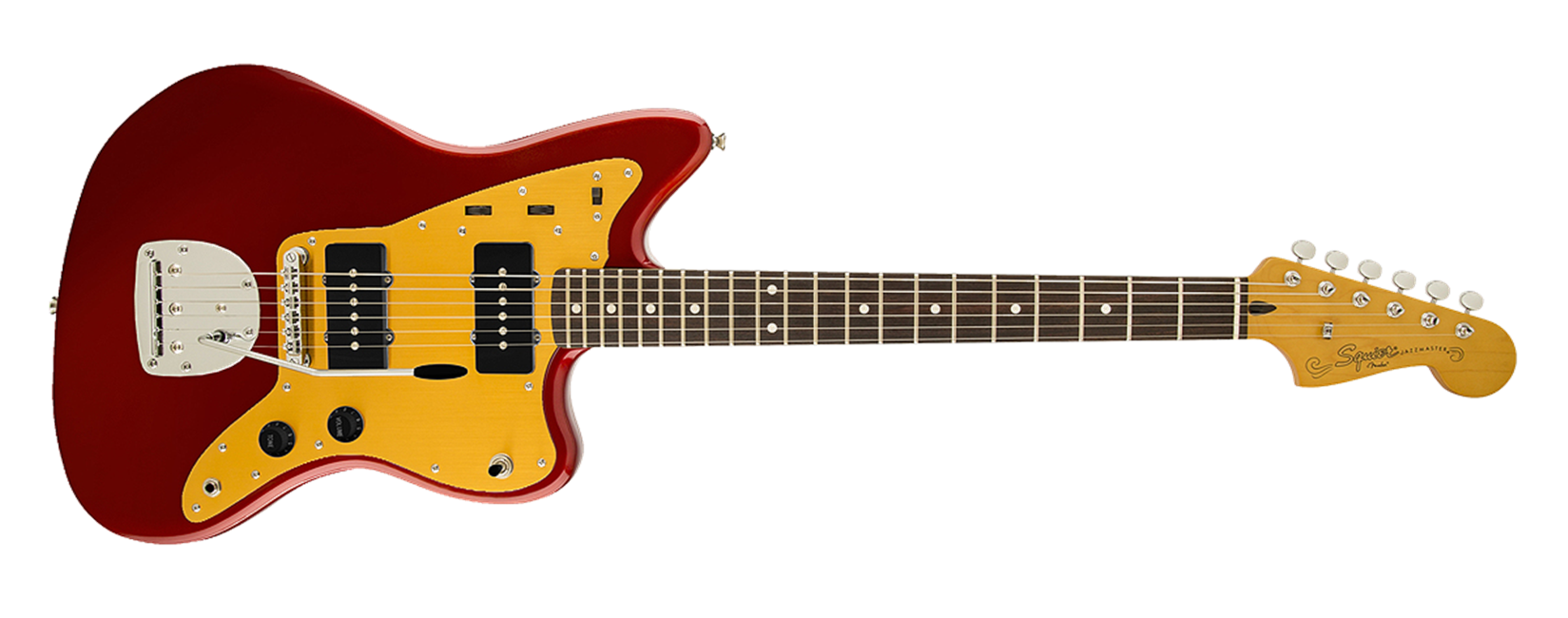 Squier By Fender - Deluxe Jazzmaster - Elektrisk Guitar M. Tremolo Arm (Candy Apple Red)