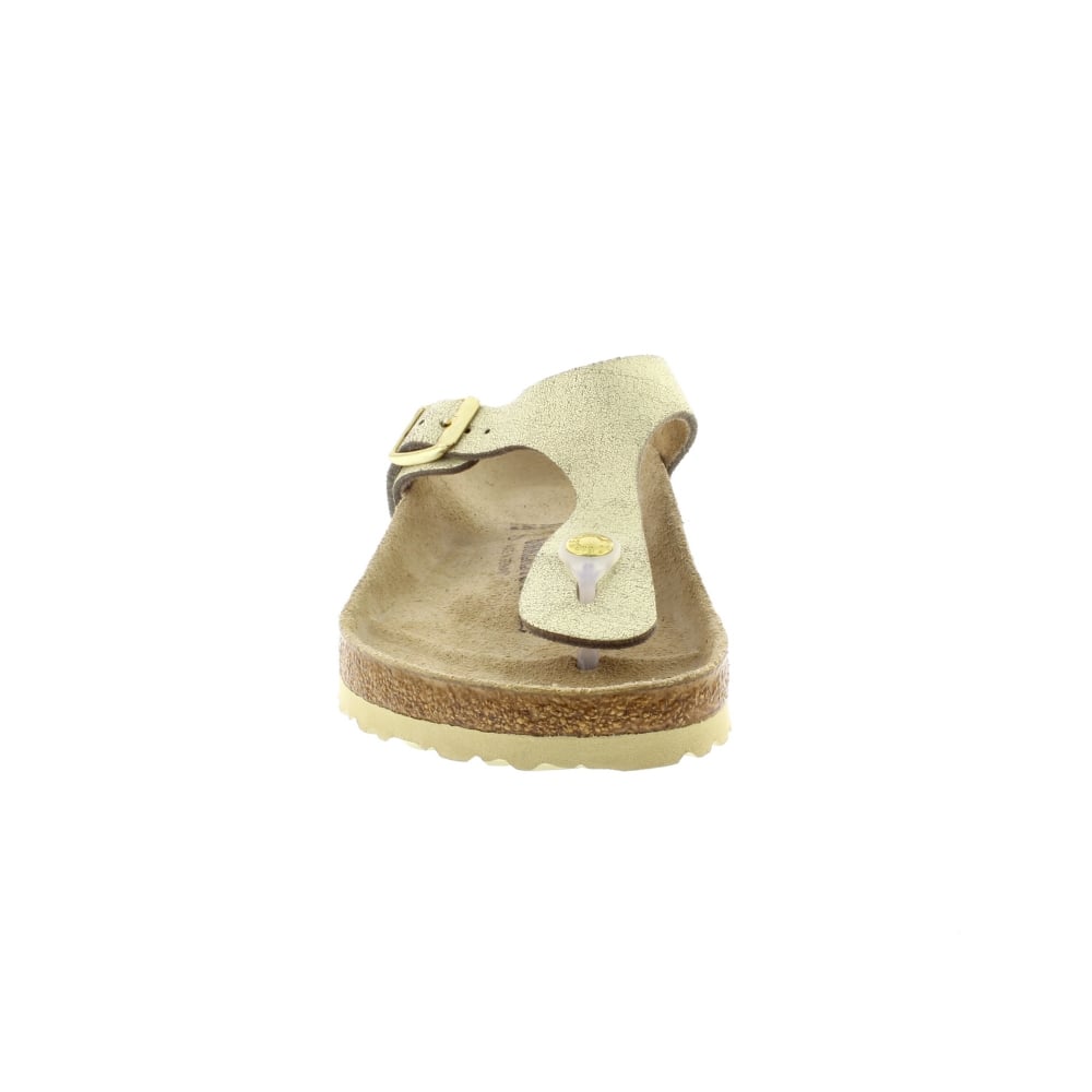birkenstock gizeh washed metallic cream gold