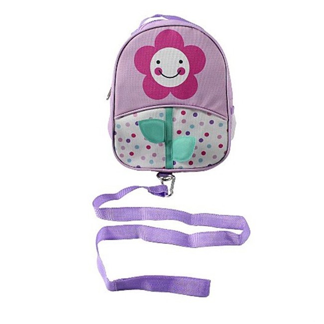 Backpack With Reins (Purple Flower)