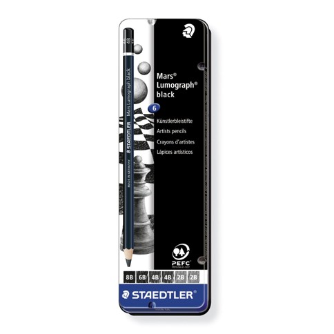 Staedtler - Mars lumograph black artist, 6 pcs