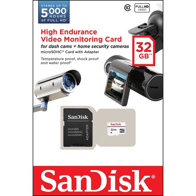 Sandisk - MicroSDHC High Endurance Hukommelseskort 32GB