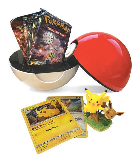 Pokemon - Poké Box - Pikachu & Eevee PokeBall Box med 5 Booster Pakker