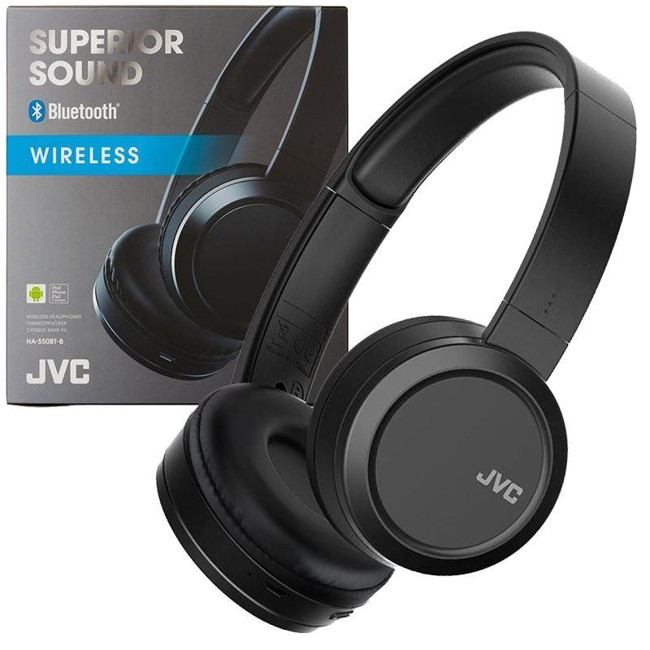 JVC Superior Sound Bluetooth Wireless On Ear Headphone - Black (HAS50BTBE)