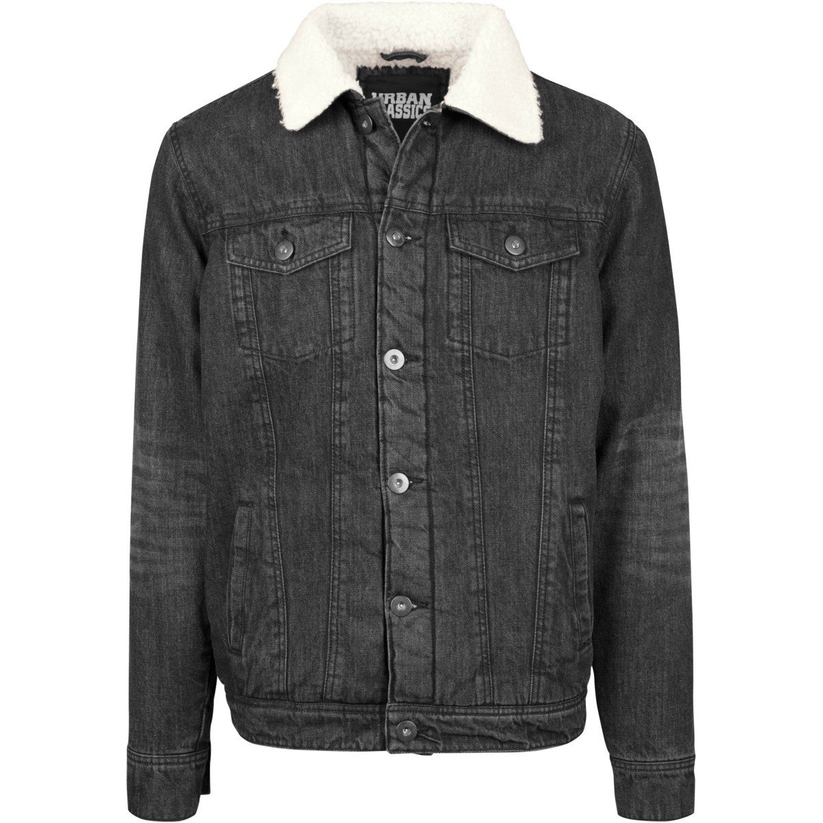 Buy Urban Classics - SHERPA Denim Jacket black washed