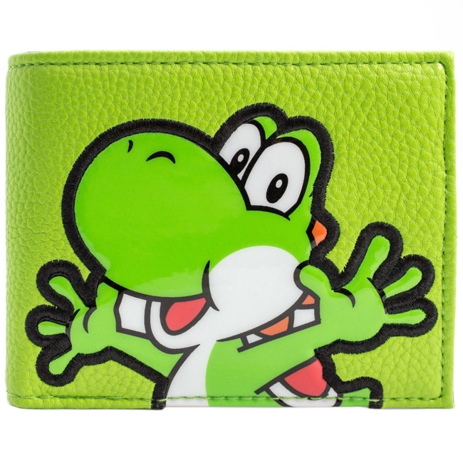 Super Mario World Yoshi Textured Style Green Bi-Fold Wallet
