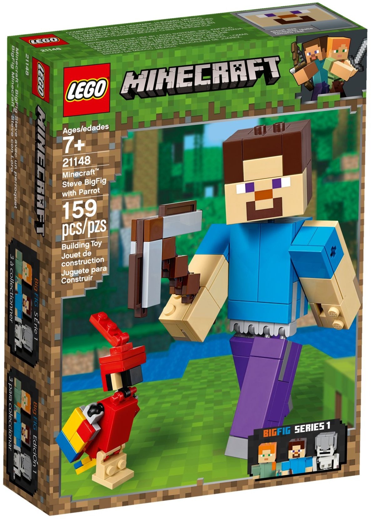 Buy Lego Minecraft Steve Bigfig With Parrot