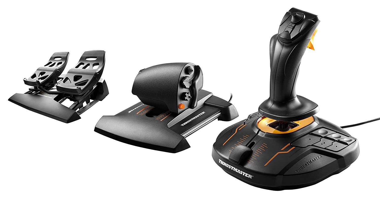 Thrustmaster - T16000M FCS Flight Pack Includes Joystick Throttle and Rudder Pedals