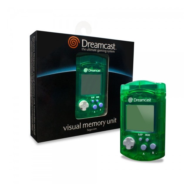 Official sega dreamcast visual display unit vmu memory card - green