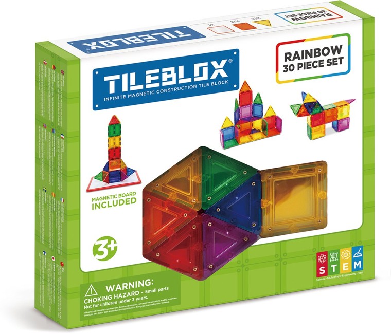 Tileblox - Rainbow - 30 pcs w/magnetic board (3202)