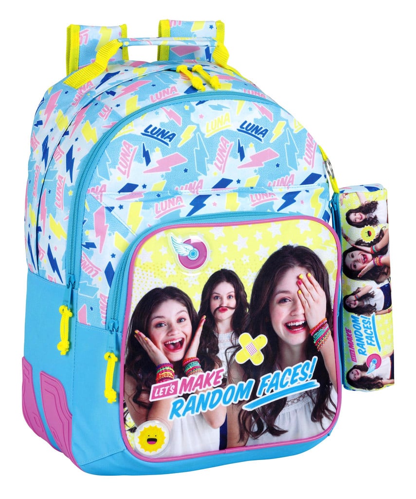 øjenvipper orm forsikring Køb Soy Luna Random Faces Backpack School Bag Taske Rygsæk 42cm + Pencil  Case