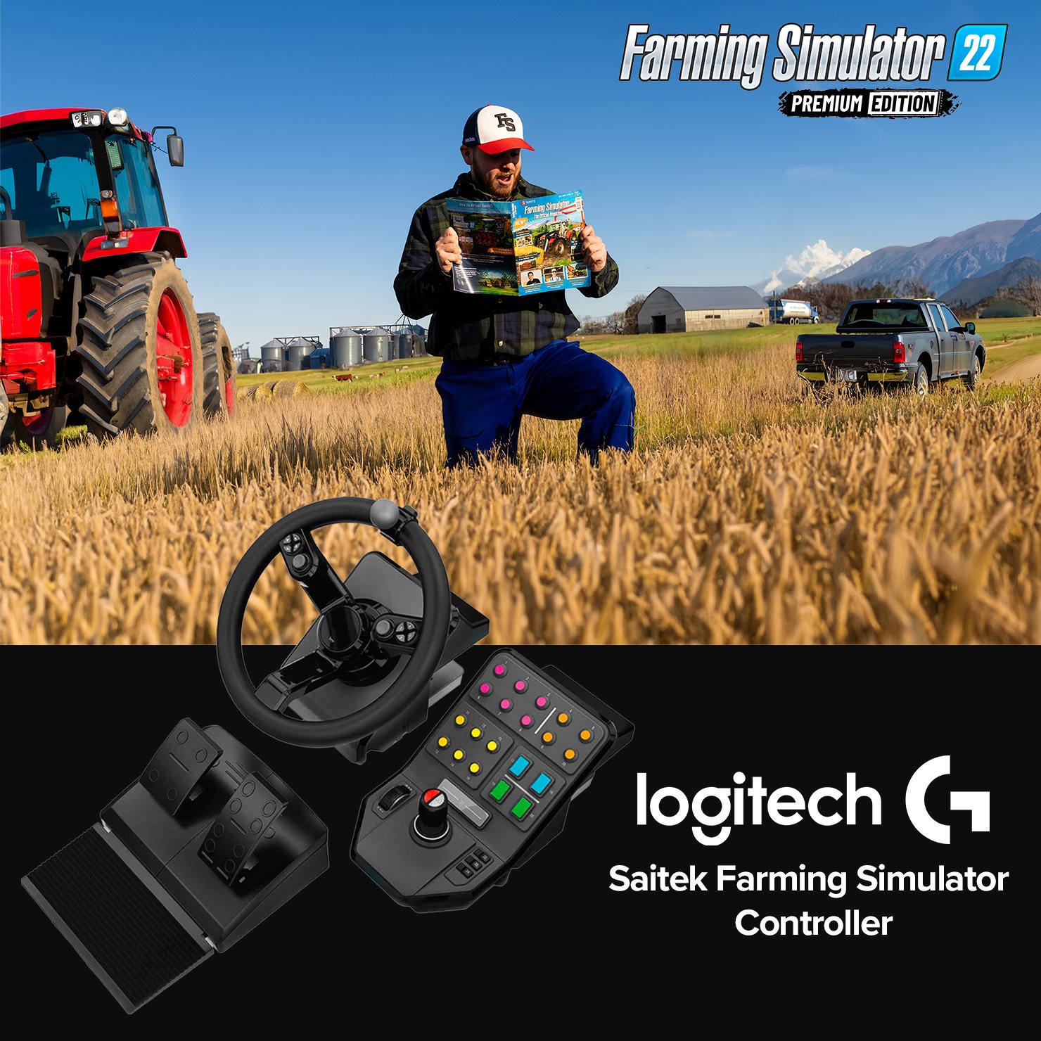 Logitech - G Saitek Farming Simulator Controller + Farming Simulator 22 (PC) - Videospill og konsoller