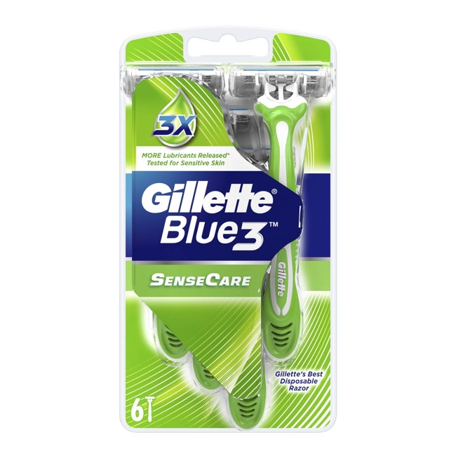 Gillette - Blue 3 Sensible Disposable Razors 6 stk