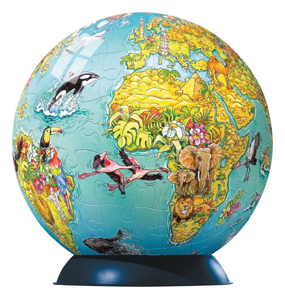 Глобус пазл Равенсбургер. Глобус для детей. Земной шар. Шар "пазл".