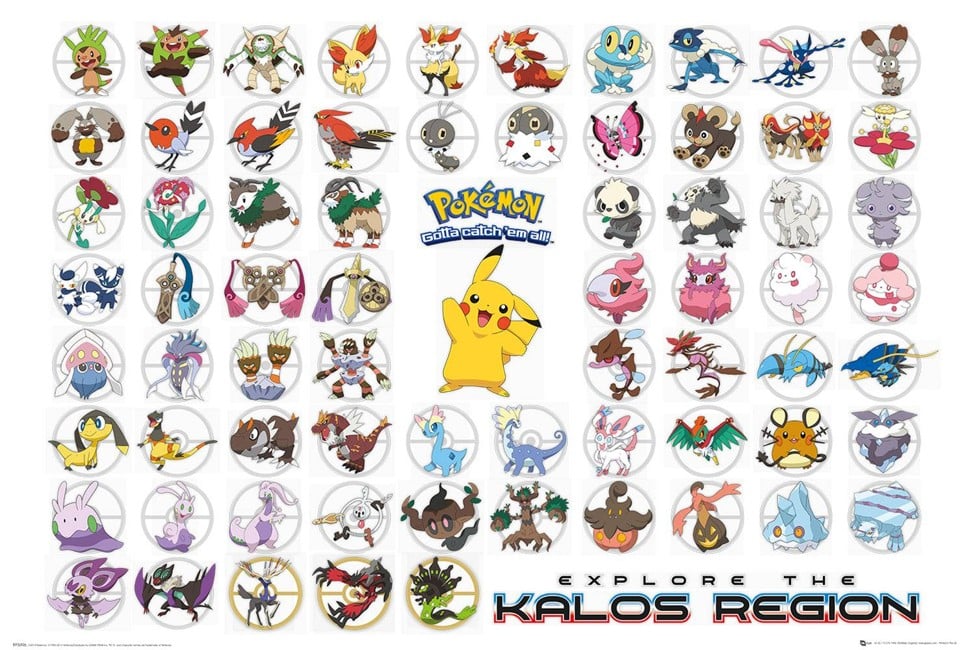 Pokemon Kalos Region Maxi Poster