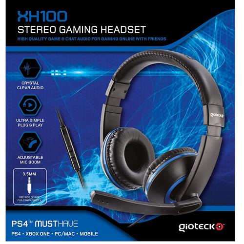 K b Gioteck XH100 Wired Stereo Headset Blue Black