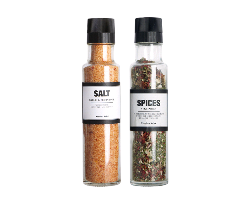 Nicolas Vahé - Salt Med Hvidløg & Rød Chili Peber + Krydderiblanding Grønsager
