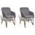 2 pcs Fabric Dining Chair Set with Oak Legs thumbnail-1