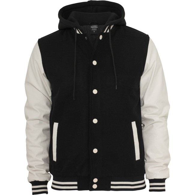 Urban Classics - Hooded Oldschool College Jacket black