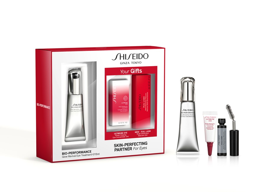 ​Shiseido - Bio-Performance Glow Eye Treatment 15 ml + UTM Eye Concentrate Serum 3 ml + Full Lash Mini Mascara - Gavesæt