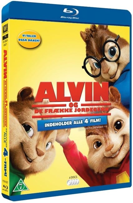 Alvin Og De Frække Jordegern 1-4 / Alvin And The Chipmunks 1-4 (4 disc)(Blu-Ray)