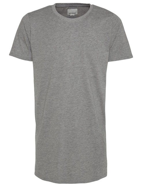 Shine 'Long Oversize Zip' T-shirt - Grey Mel