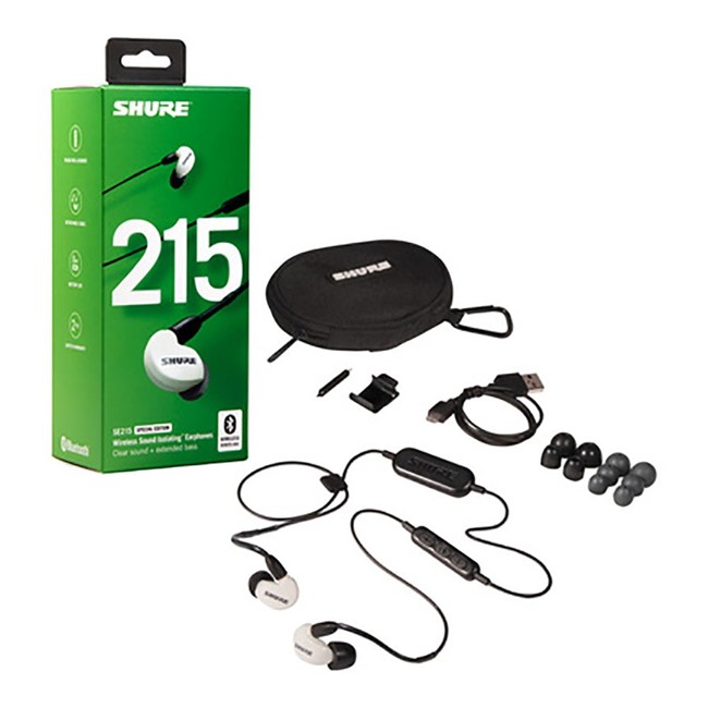 Shure - SE215-BT1 - Trådløs Lyd Isolerende In-Ear Hovedtelefoner (White)