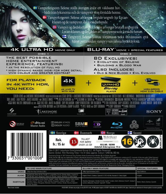 Underworld 5: Blood Wars (4K Blu-Ray)