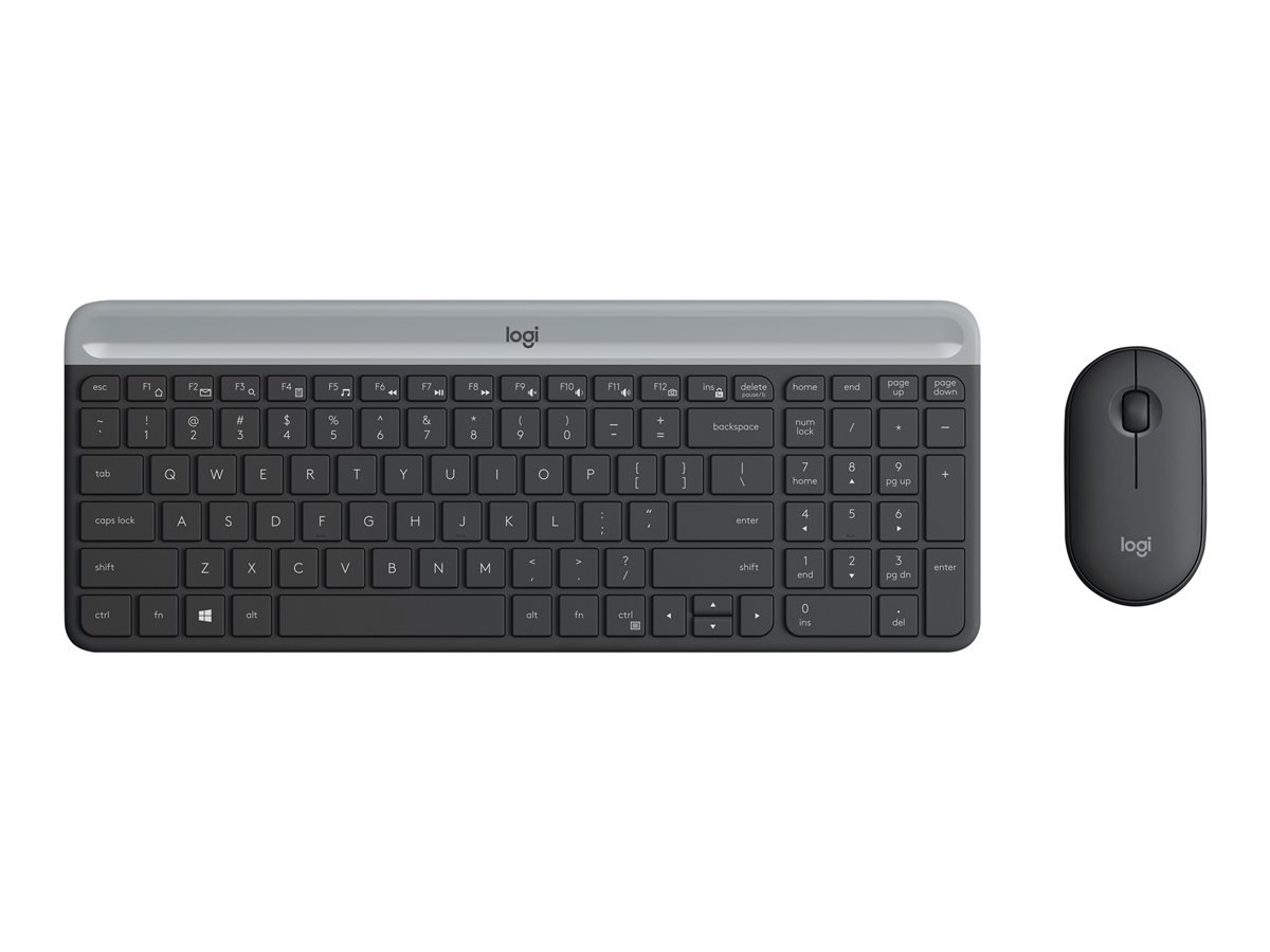 Logitech - Slim Wireless Keyboard and Mouse Combo MK470 NORDIC - Datamaskiner