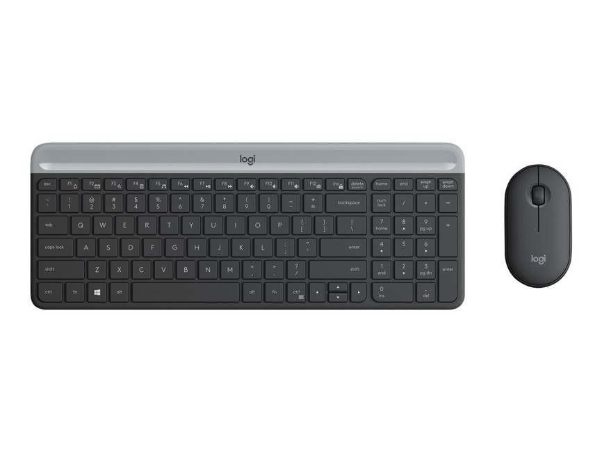 Logitech - Slim Wireless Keyboard and Mouse Combo MK470 NORDIC