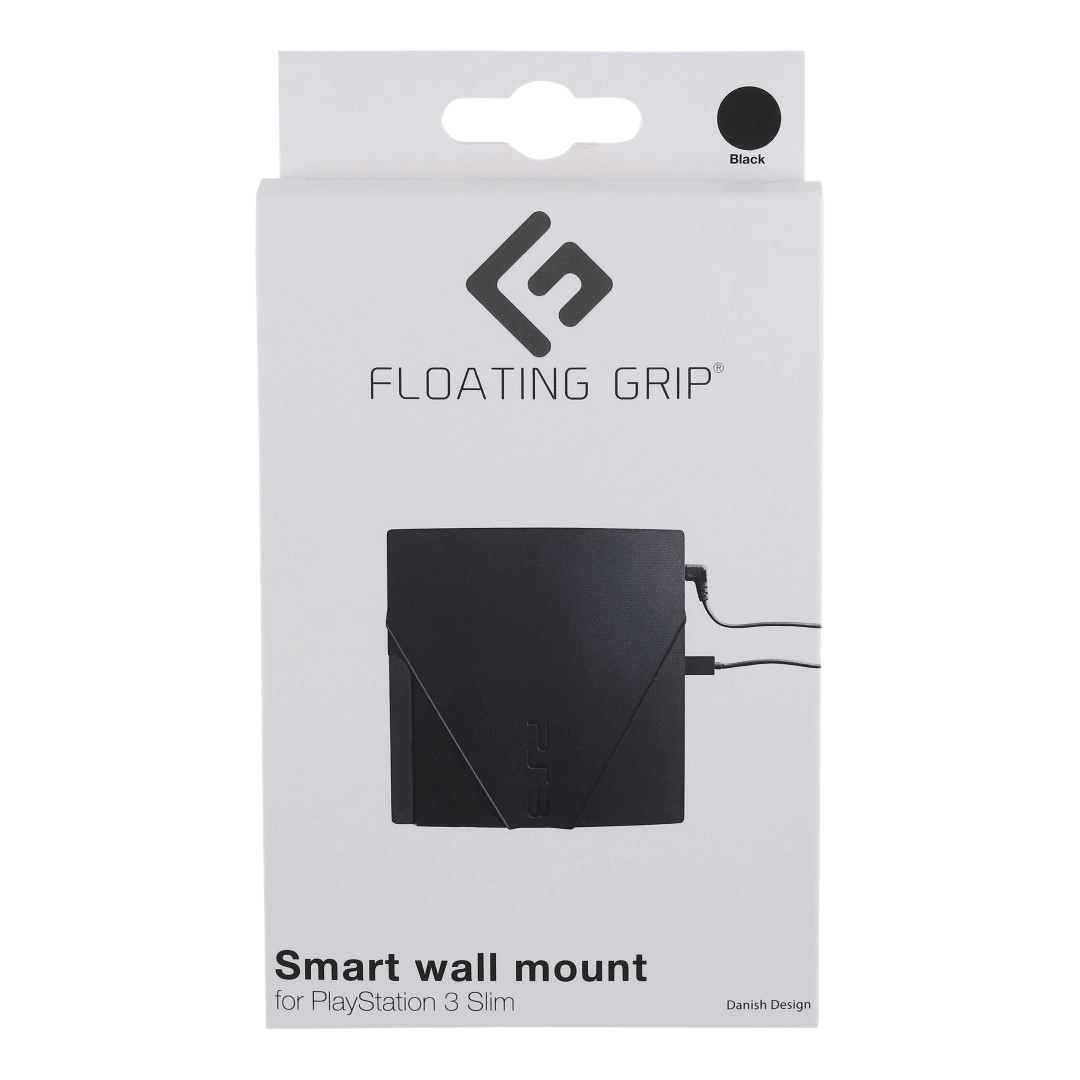 PS3 Slim wall mount by FLOATING GRIP®, Black - Videospill og konsoller