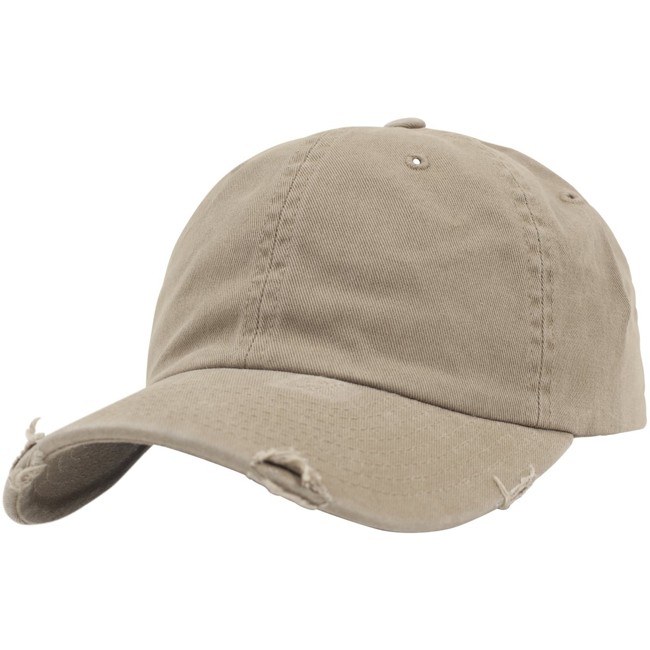 Flexfit Low Profile Destroyed Strapback Cap - khaki beige - One Size