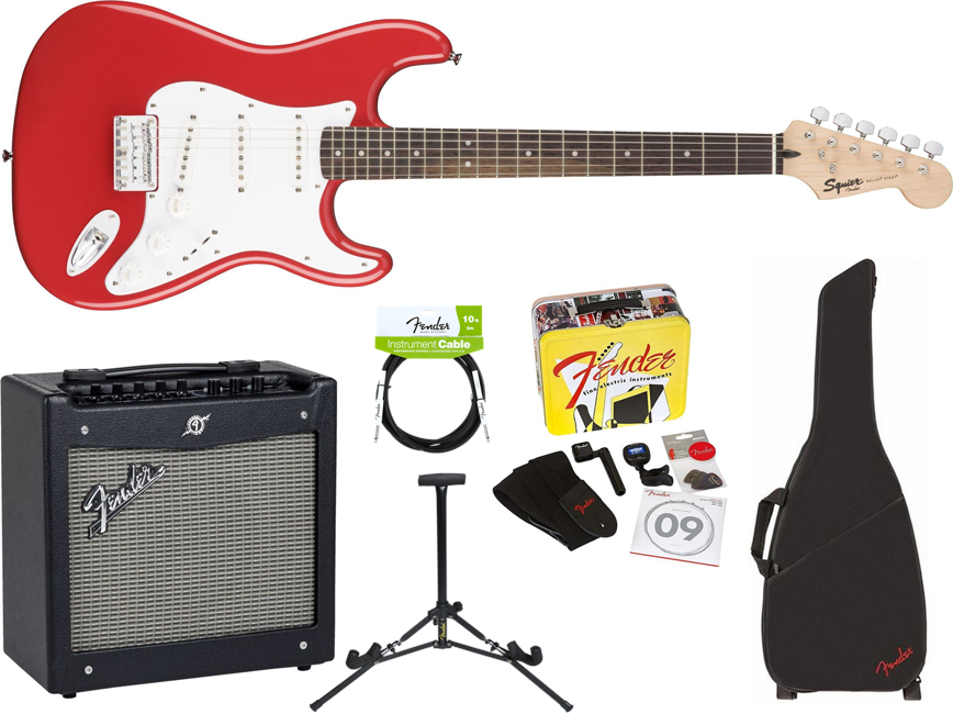 Squier By Fender - Bullet Stratocaster HT - Elektrisk Guitar Pakke (Fiesta Red)