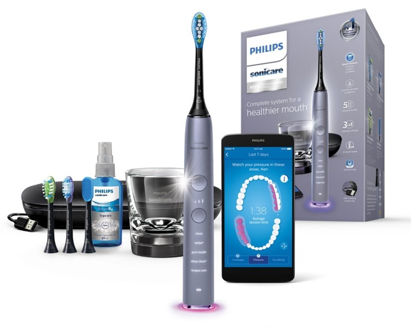 Philips Sonicare DiamondClean Smart Electric Toothbrush - Cashmere Grey Edition (UK 2-Pin Bathroom Plug) HX9924/44